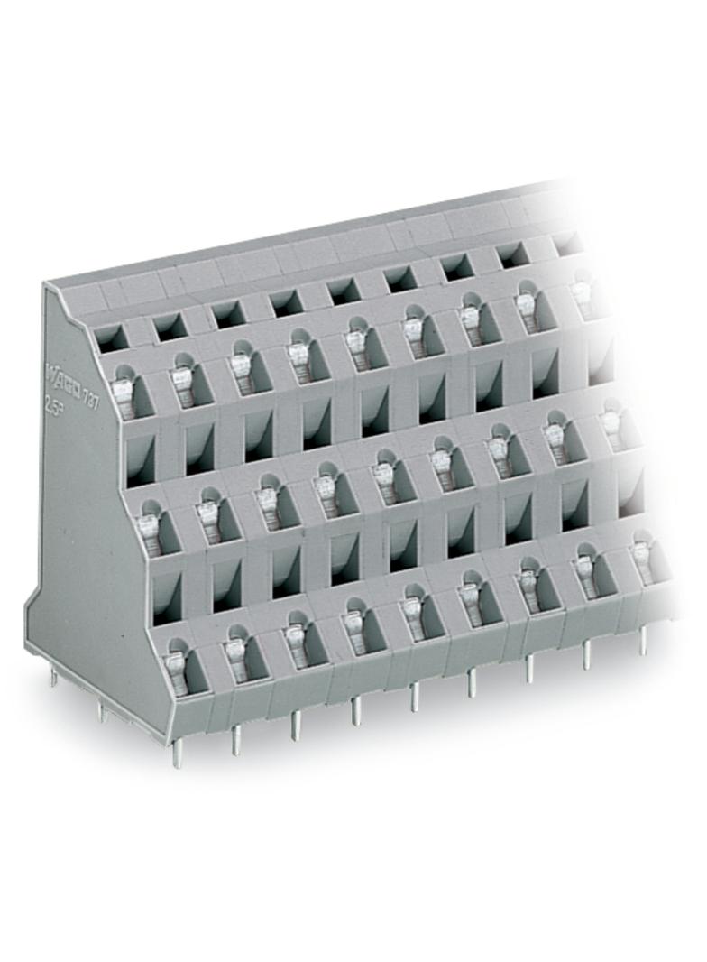 3-piętrowa listwa do pł. drukowanych 12-bieg. szara raster 7,5 mm