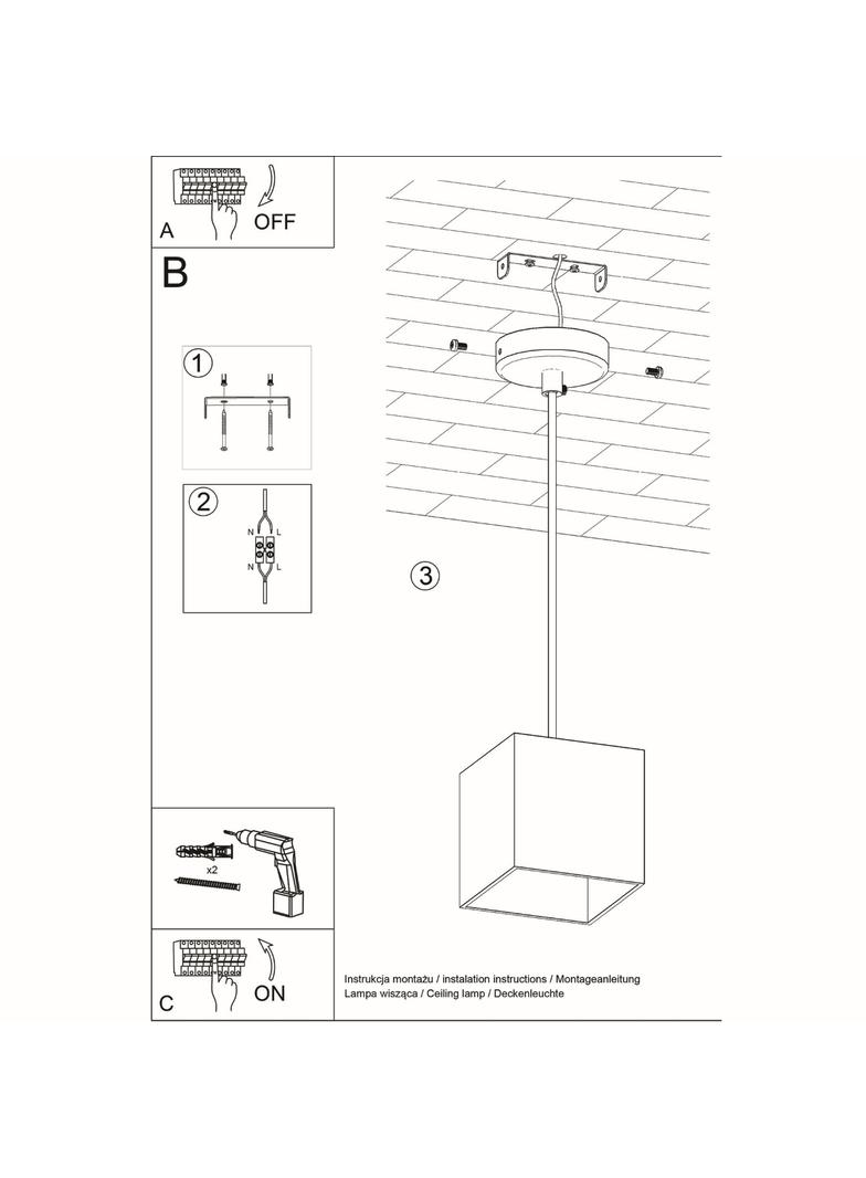 Sollux Lampa wisząca QUAD 1 szary SL.0061