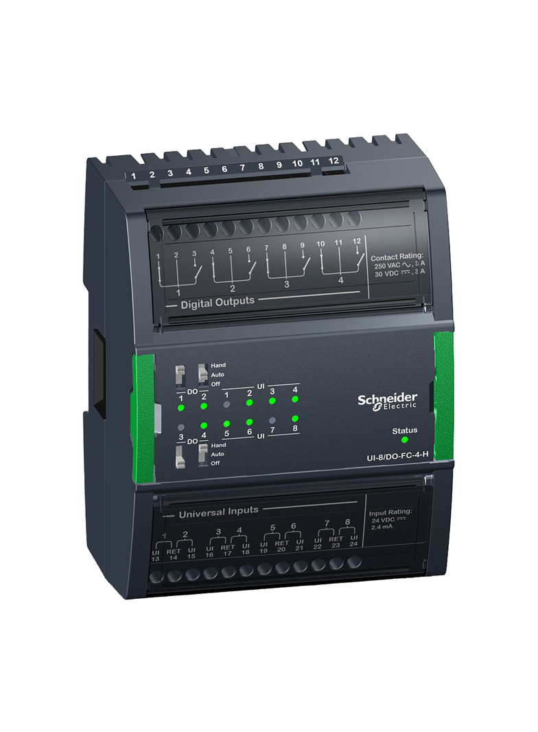 AS-P, moduł wejść uniwersalnych i wyjść cyfrowych, 8UI, 4DO, nastawa ręczna, bez podstawy TB-IO-W1