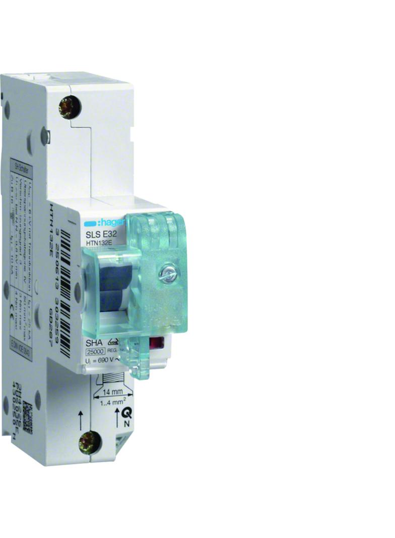 MCB SLS Wyłącznik nadprądowy selektywny 1P E 32A TS35 HTN132E HAGER