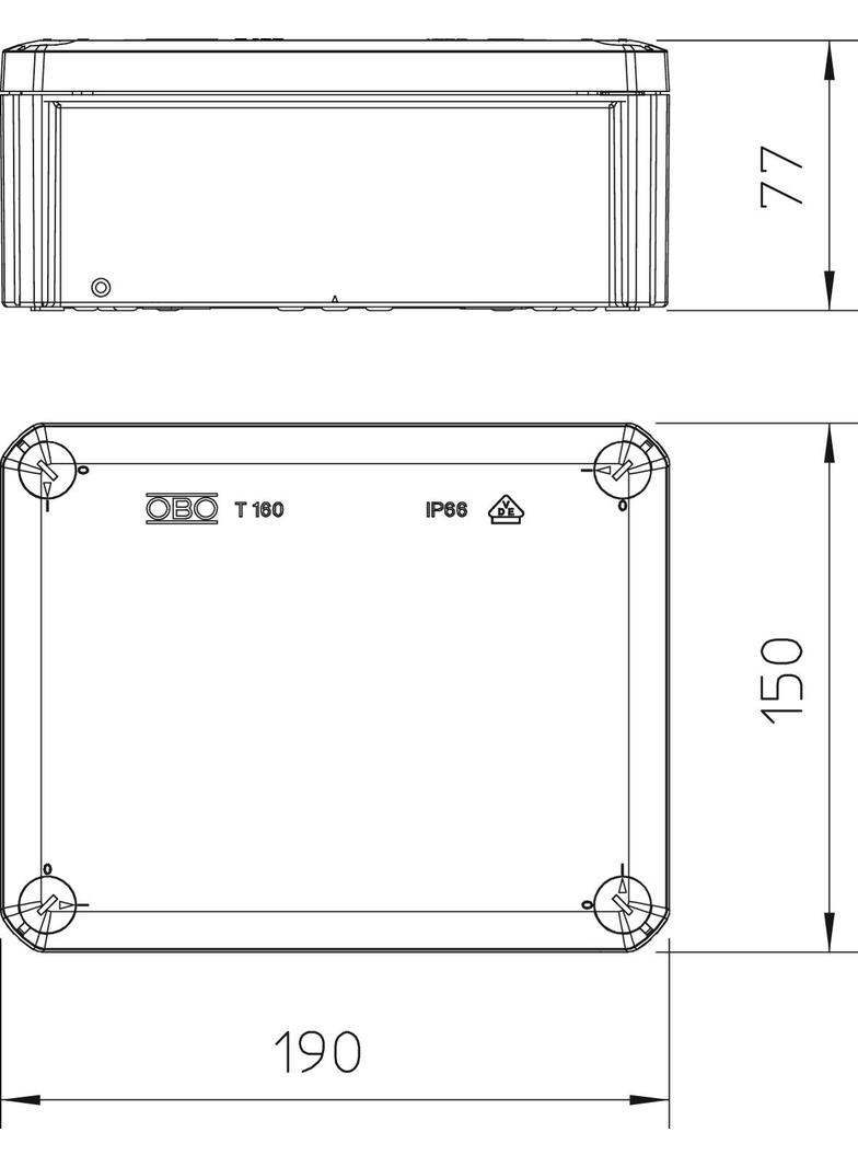 T 160, SKRZYNKI ROZGAŁĘŹNE 190X150X77