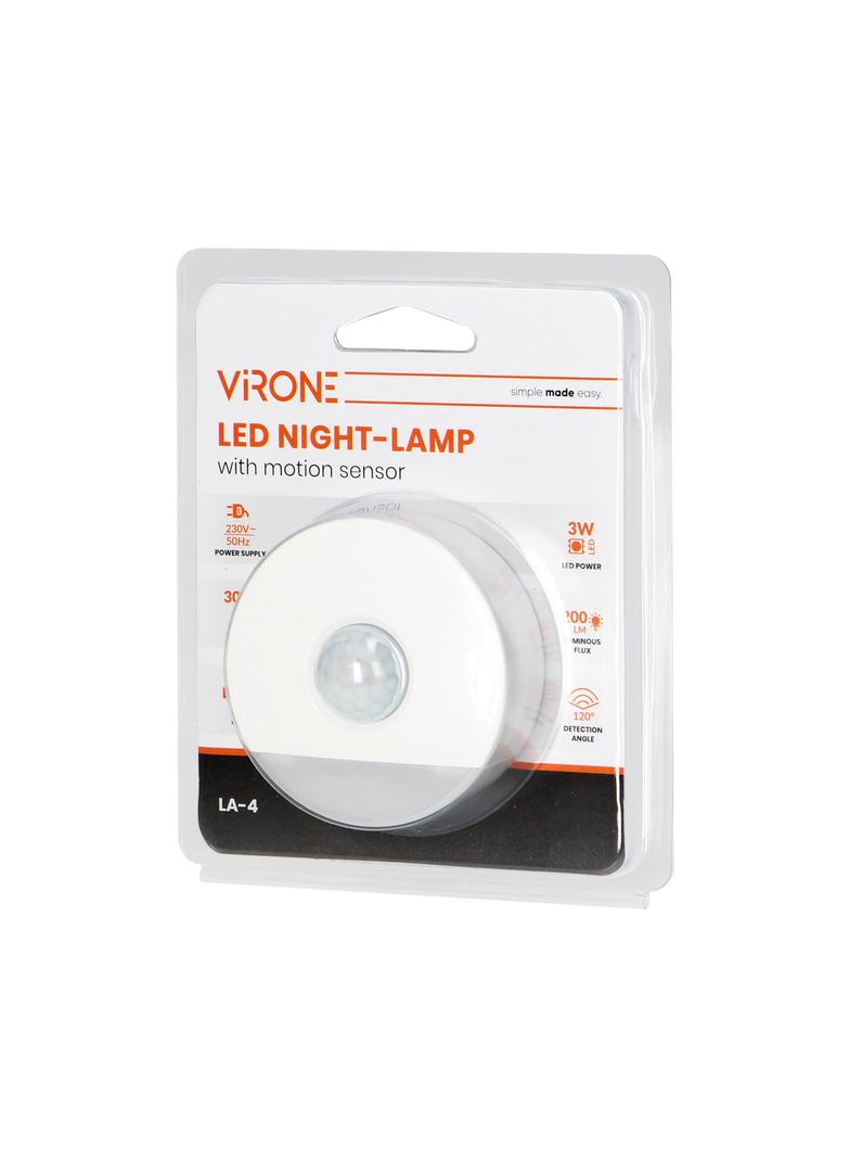 Lampka nocna LED z czujnikiem ruchu, z funkcją korytarzową 0,2W/3W, 200lm LA-4 ORNO
