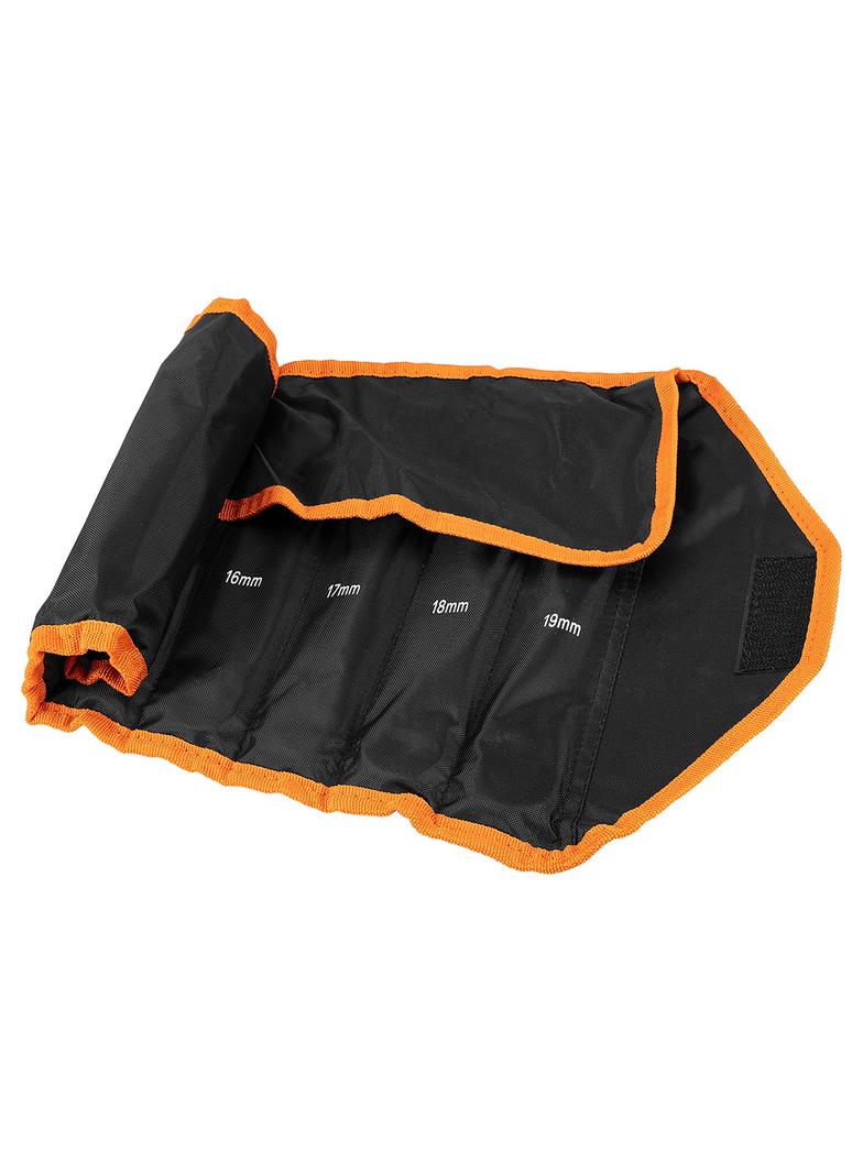 Klucze płasko oczkowe z grzechotką i przełącznikiem, zestaw 12 szt., 8 - 19 mm, miękkie etui