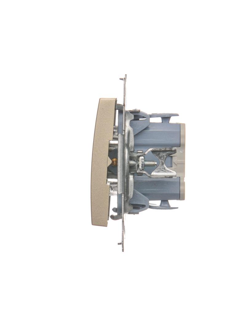 Simon 54 Przycisk pojedynczy rozwierny bez piktogramu 10A szybkozłączka złoty mat