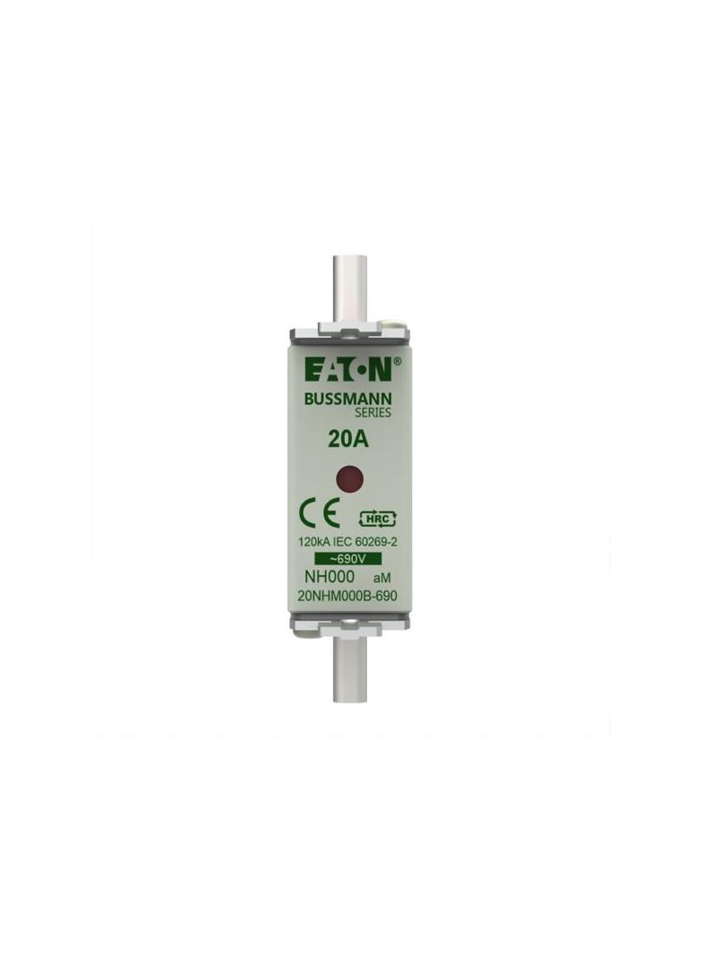 NH FUSE 20AMP 690V aM SIZE 000 Wkładka NH000 20A 690V AM podwójny wskaźnik 20NHM000B-690 EATON