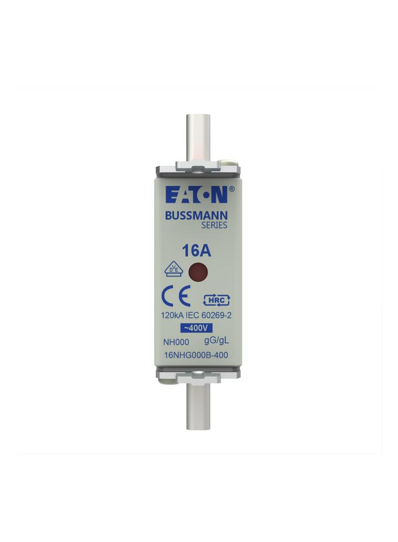 NH FUSE 16A 400V GG/GL SIZE 000 Wkładka NH000 16A 400V GL/GG podwójny wskaźnik 16NHG000B-400 EATON