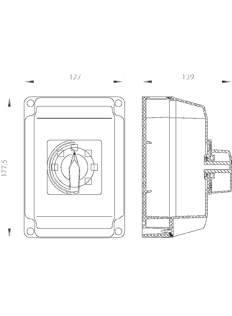RSI-4063 OB4ZC ROZŁĄCZNIK IZOL.4 BIEGUNOWY 63A W OB4 Z CZOŁEM ZAMYKANYM ŻÓŁTO-CZERWONYM