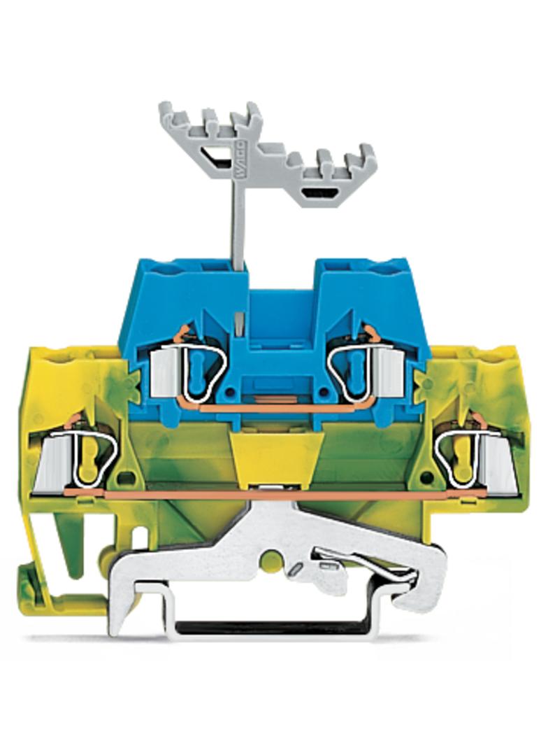 złączka dwupiętrowa PE/L 2,5 mm2 żółto-zielona/niebieska