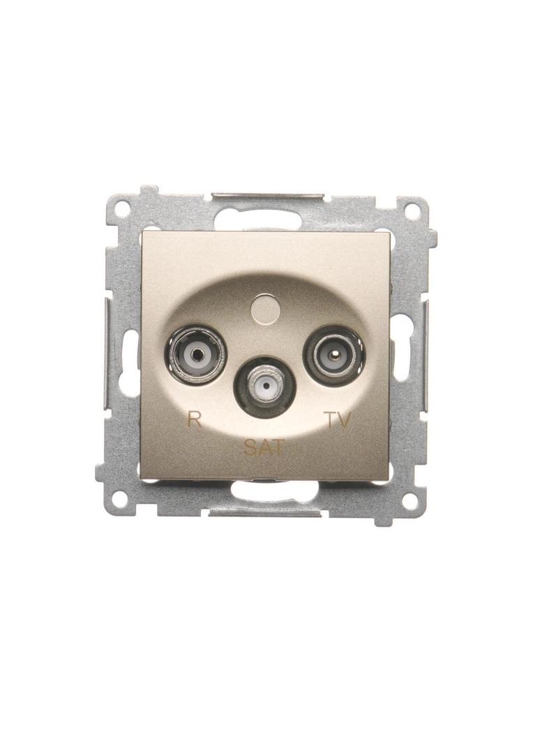 Simon 54 Gniazdo antenowe R-TV-SAT końcowe/zakończeniowe złoty mat