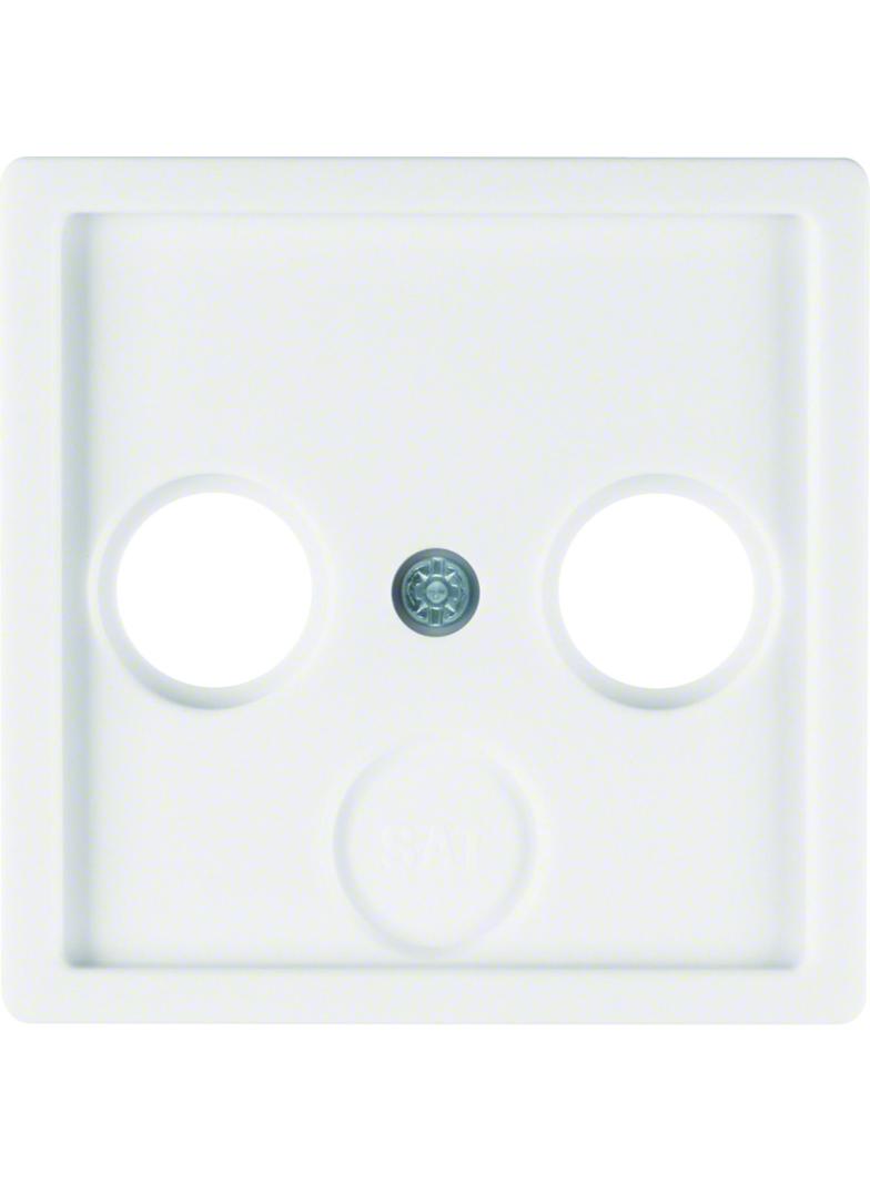 BERKER Q.x Płytka czołowa do gniazda antracytowego 2- i 3-wyj. biały aksamit 12036089 HAGER