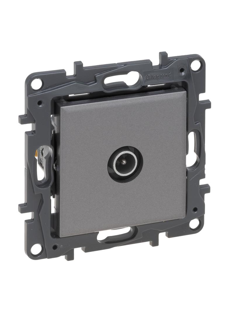 Niloe Step - gniazdo TV, końcowe do instalacji typu gwiazcda, 1,5 dB- kolor stalowy, Legrand