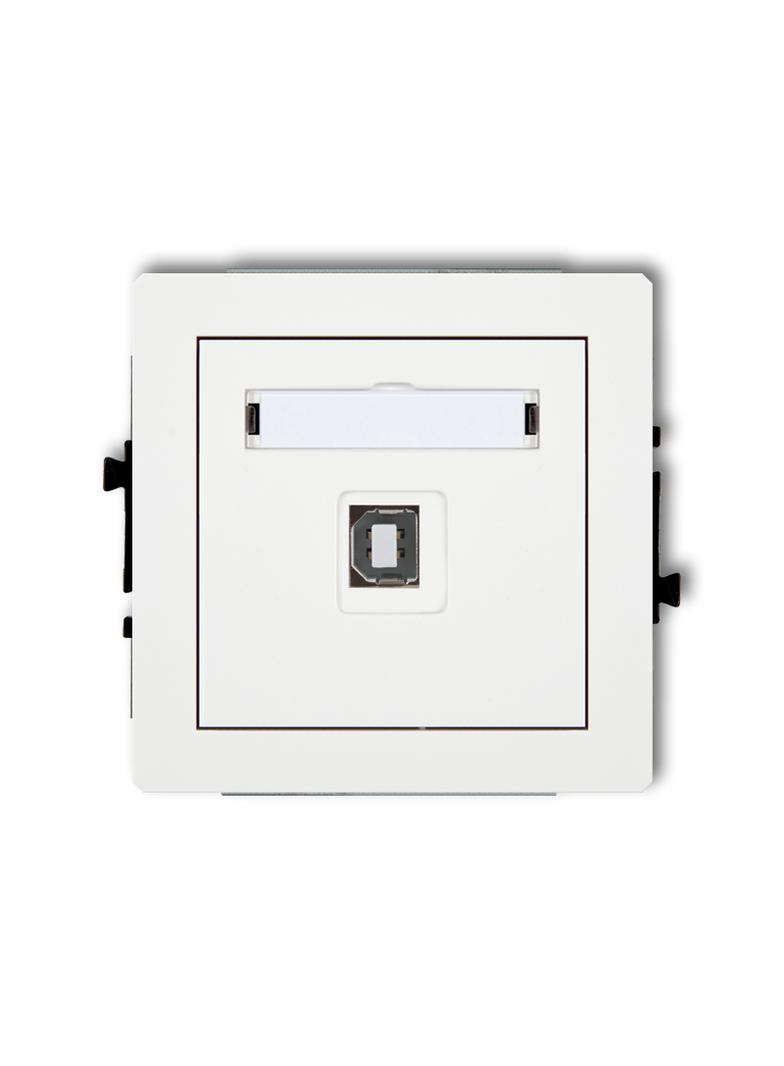 DECO Mechanizm gniazda pojedynczego USB A-B 2.0 biały mat