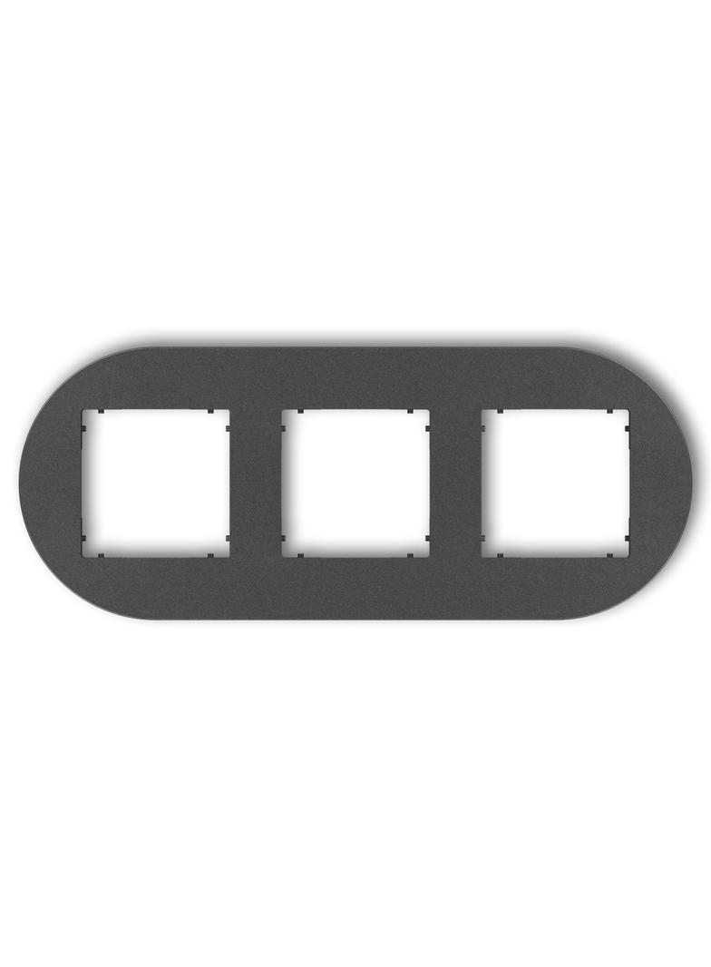 MINI Ramka uniwersalna potrójna okrągła z tworzywa grafitowy