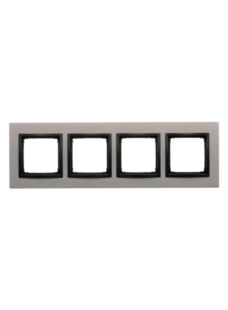 Simon 54 NATURE WMDZ-0140xS-081 Ramka 4-krotna Nature-Metal, SATYNOWA NOC, IP20/IP44. (IP44-należy z DRN4/81 KONTAKT