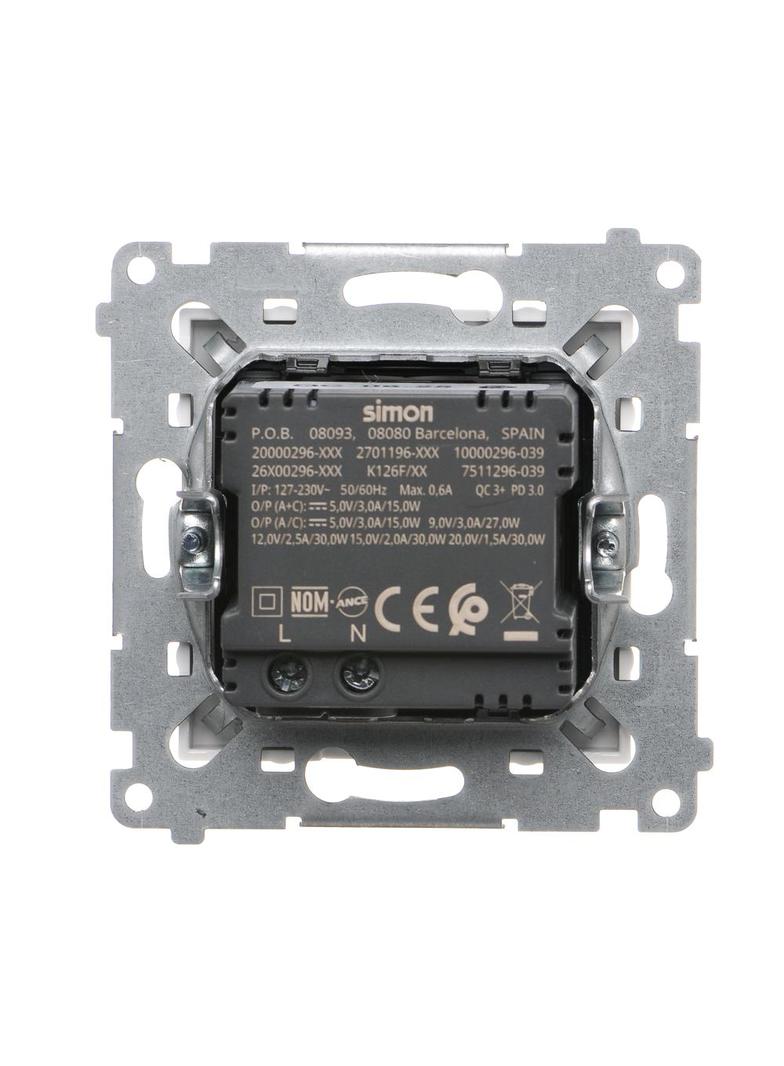 Simon 54 Ładowarka USB C+A 30 W 230V biały DEC2CAQ.01/11 KONTAKT