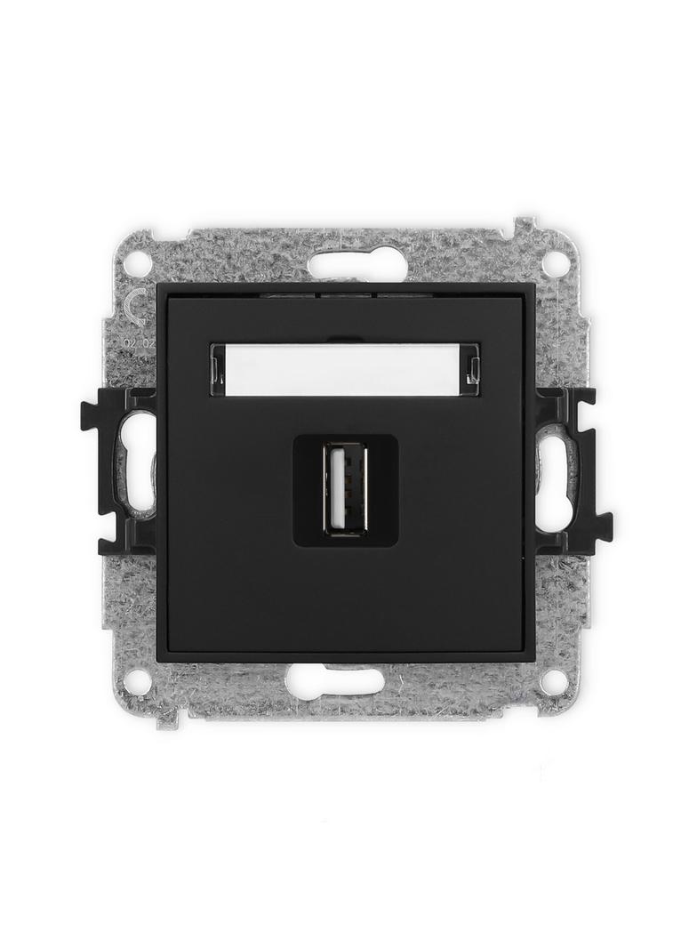 ICON Gniazdo pojedyncze USB A-A 2.0 czarny mat 12IGUSB-1 KARLIK