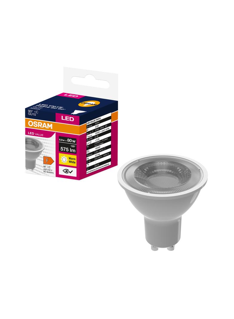 Lampa LED VALUE PAR16 80 90 6,9W/830 230V GU10 BK