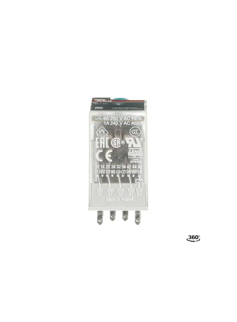 PRZEKAŹNIK CR-M125DC4L, A1-A2=125V DC, 4 STYKI C/O 250V/6A, LED 1SVR405613R8300 ABB