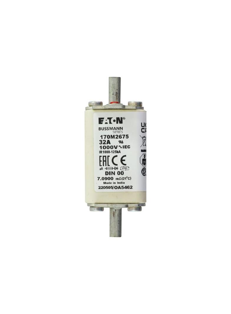 32A 1000V aR DIN 00 TYPE T FUSE Wkładka szybka 32A AC 1000V DIN 00 aR DIN IEC nieizolowane 170M2675