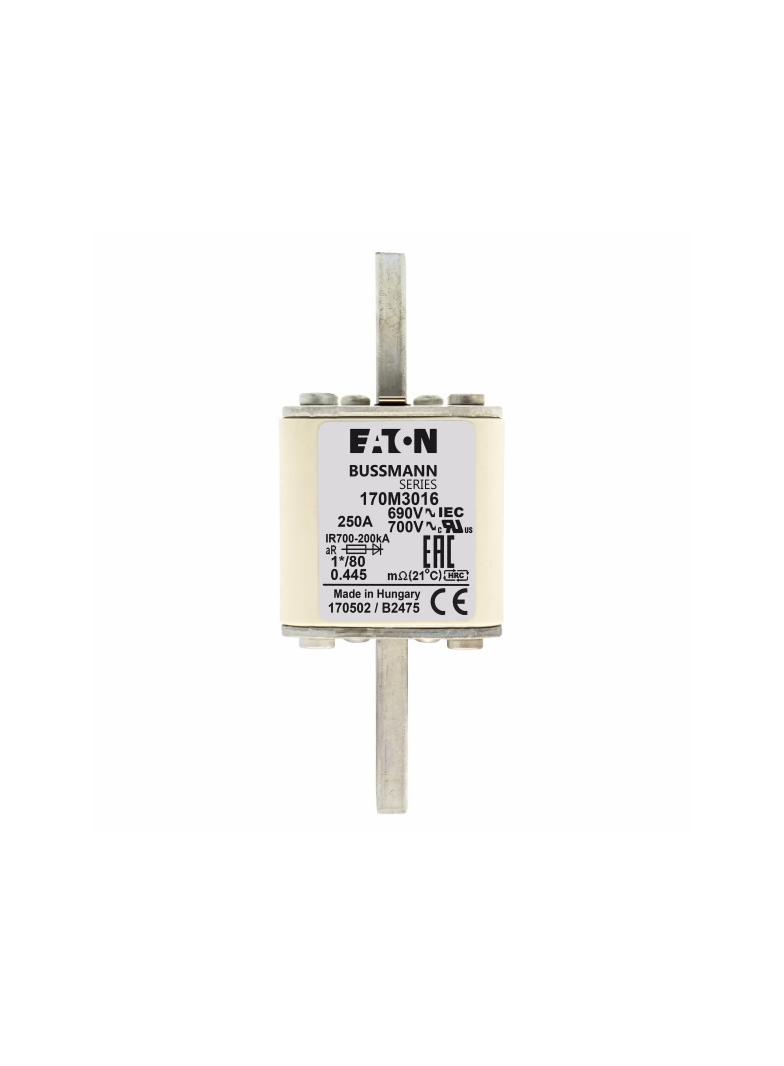 250A 690V 1*/80 aR INDICATOR FUSE Wkładka szybka 250A AC 690V compact DIN 1 45x45x104 mm, 170M3016 E