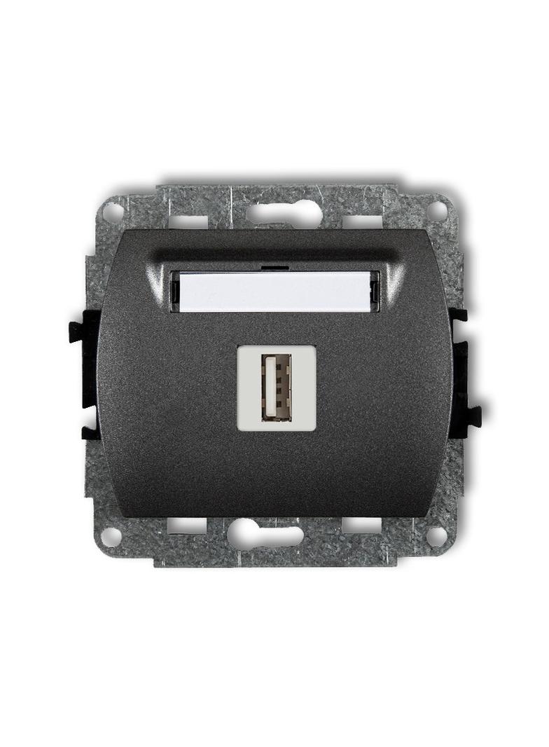TREND Gniazdo pojedyncze USB A-A 2.0 grafitowy 11GUSB-1 KARLIK