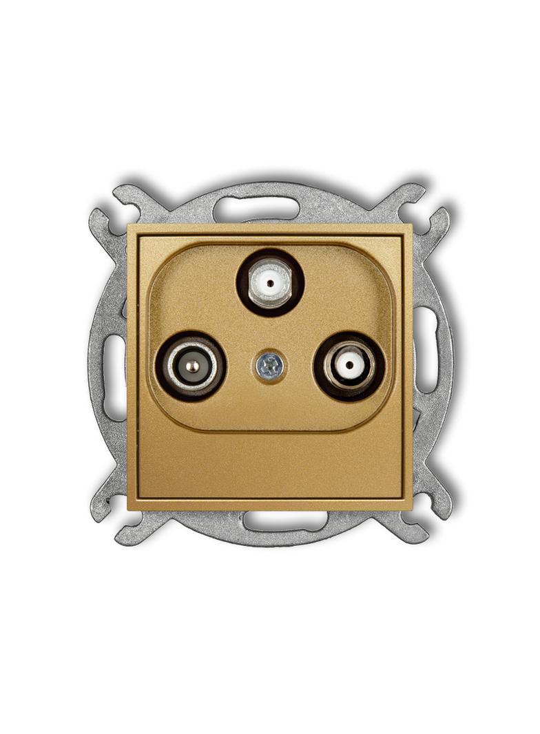 ICON Mechanizm gniazda abonenckiego 2 wyjścia SAT + TV złoty