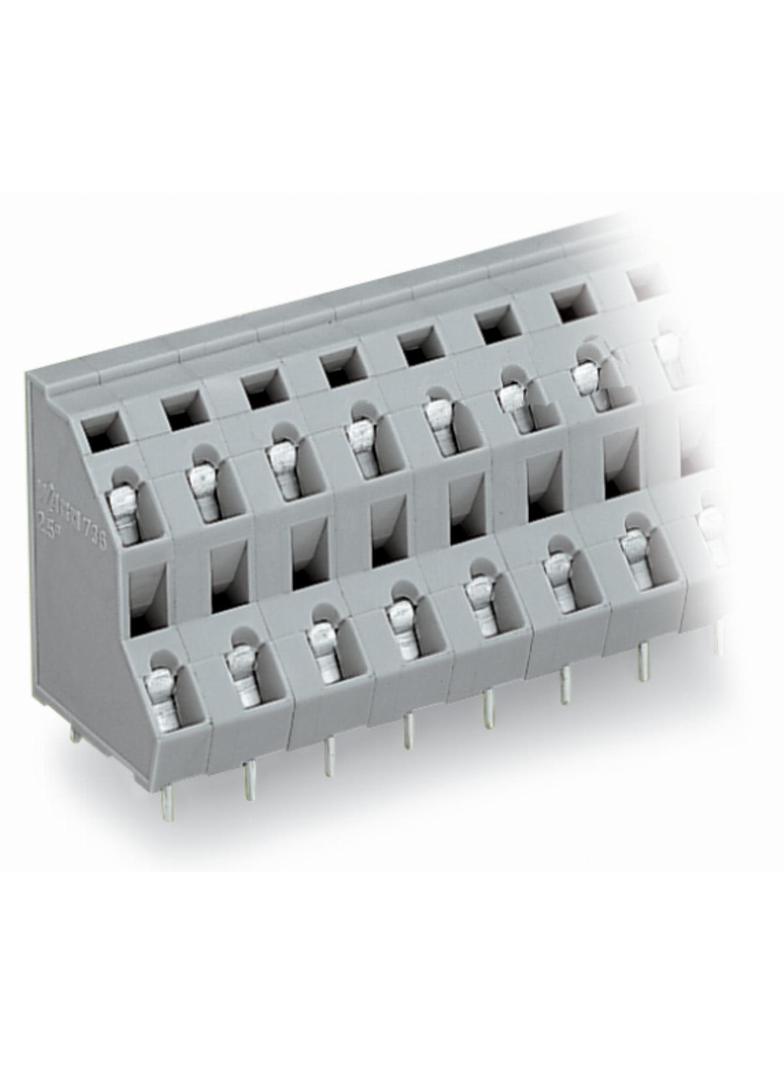 2-piętrowa listwa do pł. drukowanych 12-bieg. szara raster 7,5 mm