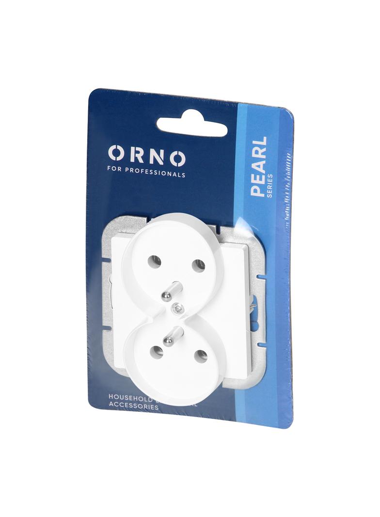 Gniazdo podwójne podtynkowe 2x2P+Z Pearl, 16A, 250V, PT-6 PR, biały
