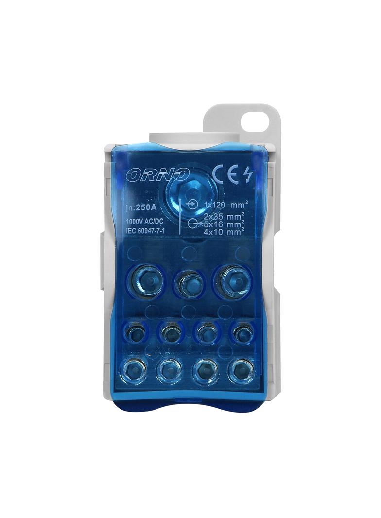 Blok rozdzielczy 250A zacisk wejściowy 1x120mm2 zaciski wyjściowe 4x10 i 5x16 i 2x25mm2 OR-LZ-8200/2