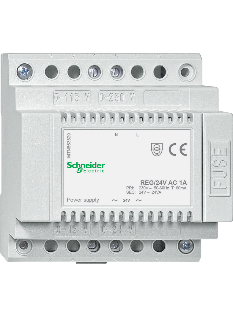 Schneider Electric KNX zasilacz REG 24 V AC 1 A jasnoszary