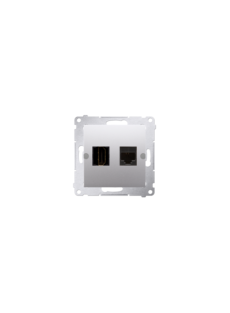 Simon 54 Gniazdo HDMI + RJ45 kat.6. srebrny mat DGHRJ45.01/43 KONTAKT