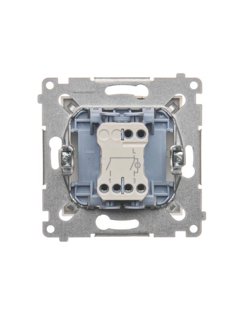 Simon 54 Łącznik świecznikowy z podświetleniem LED i do wersji IP44 10A 250V szybkozłączka złoty mat *Posiada wkładkę DU1W DW5BL.01/44 KONTAKT