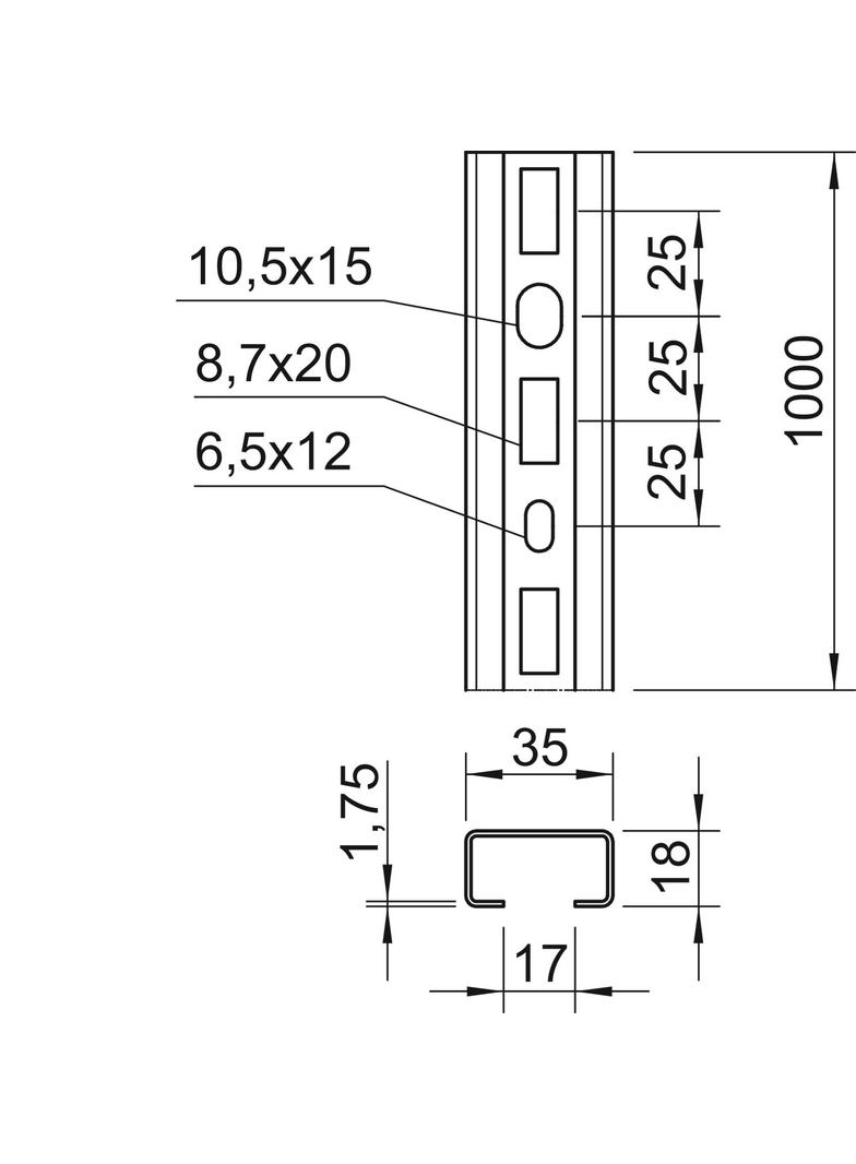CMS3518P1000FT, Szyna profilowa