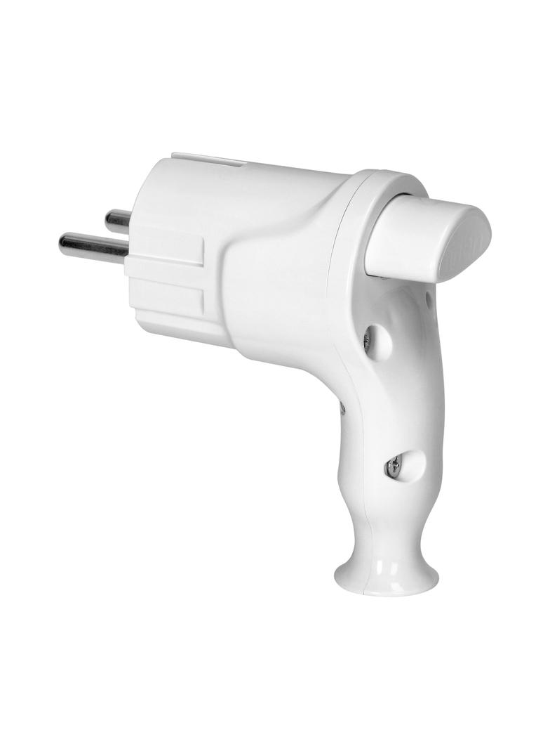 Wtyczka kątowa Uni-Schuko z wypychaczem 16A/250V, biała