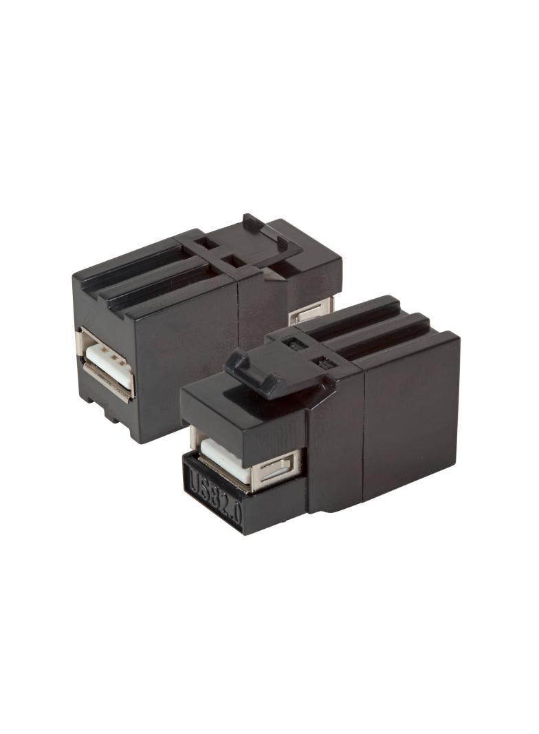 Adapter Keystone Snap-In USB 2.0 typ A-A czarny