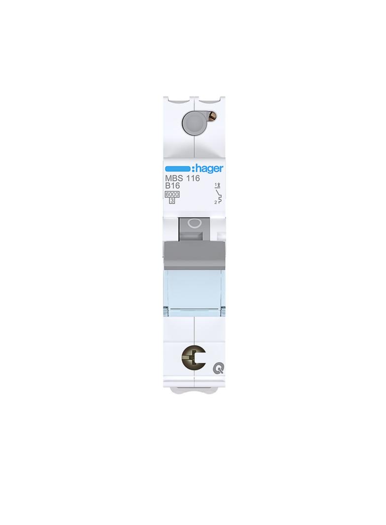 MCB Wyłącznik nadprądowy 6kA 1P B16A QuickConnect MBS116 HAGER