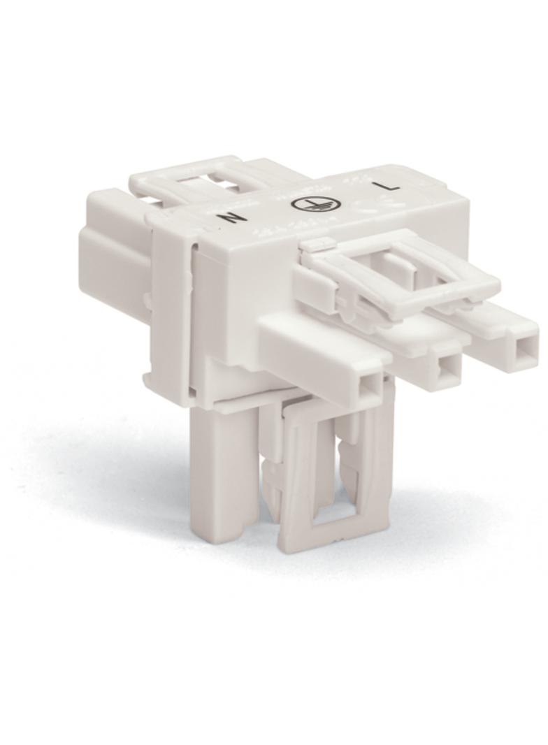 WINSTA rozgałęźnik typu T 3-torowy 1 x wtyk/ 2 x gniazdo biały