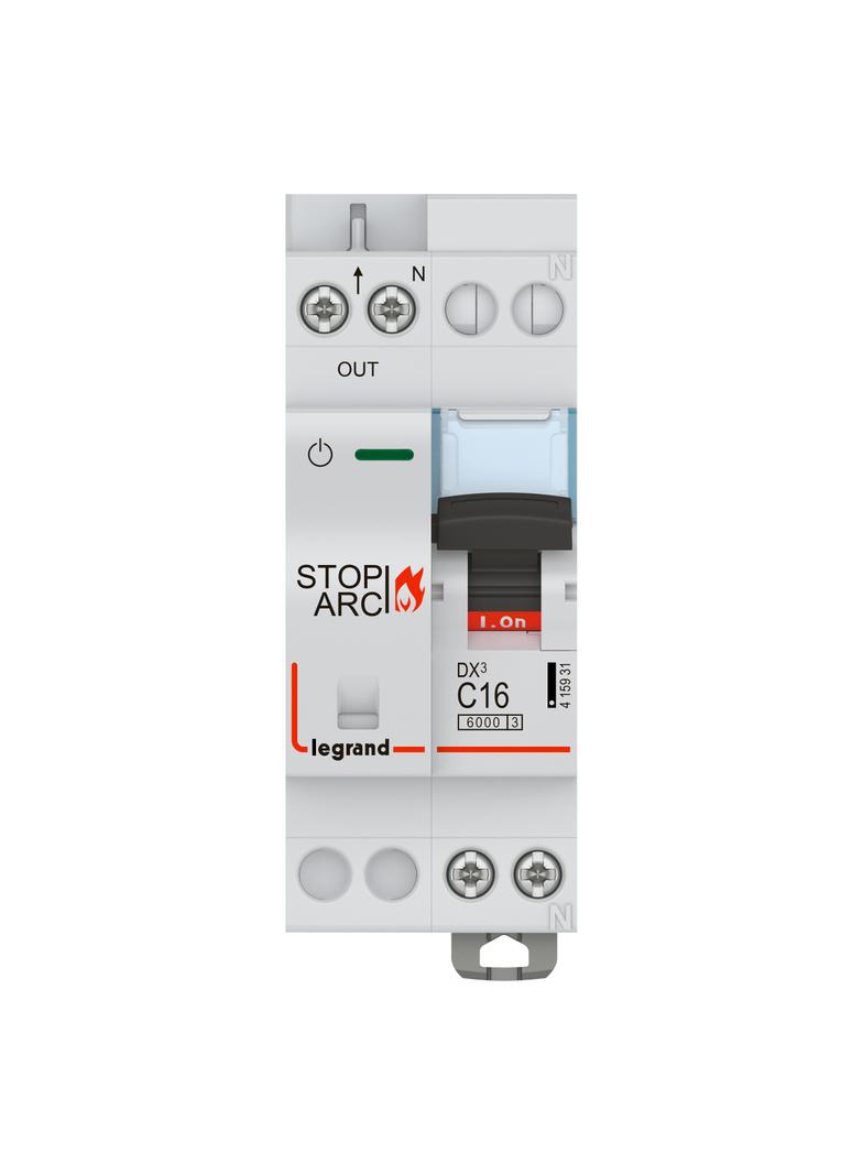 DETEKTOR ZWARĆ ŁUKOWYCH DX3 STOP ARC ZINTEGROWANY Z WYŁĄCZNIKIEM NADPRĄDOWYM 1P+N 6000A C16, Legrand