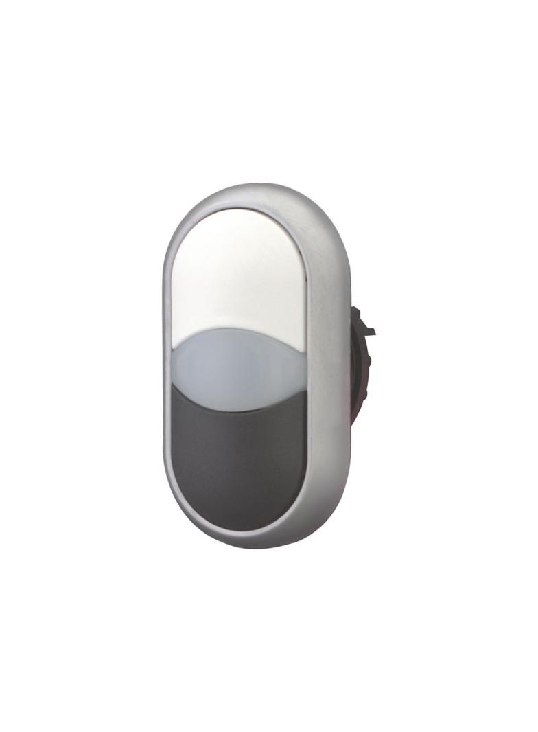 M22-DDL-WS Przycisk podwójny biało/czarny z samopowrotem i z możliwością podświetlenia 216704 EATON