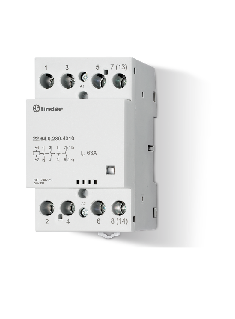 Stycznik instalacyjny serii 22: 3Z + 1 R 63A 120V AC/DC 22.64.0.120.4710 /5szt./ FINDER