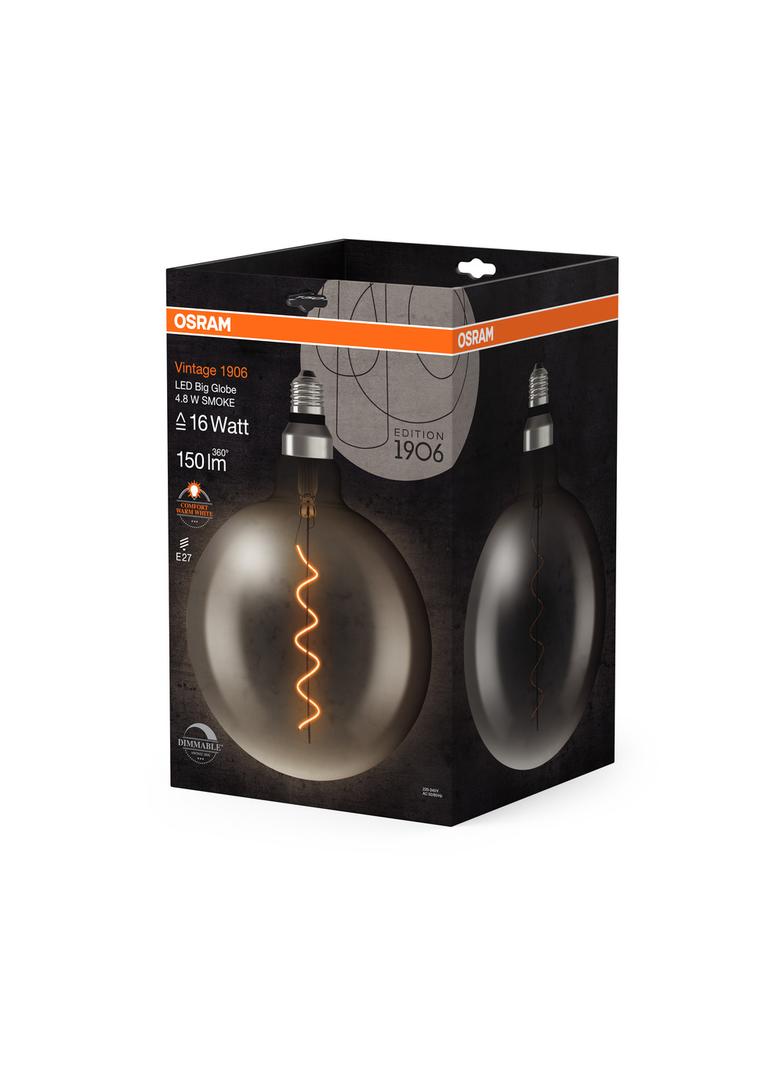 Lampa LED Vintage 1906 SMOKE 200 dim 4,8W/818 szkło przezroczyste E27