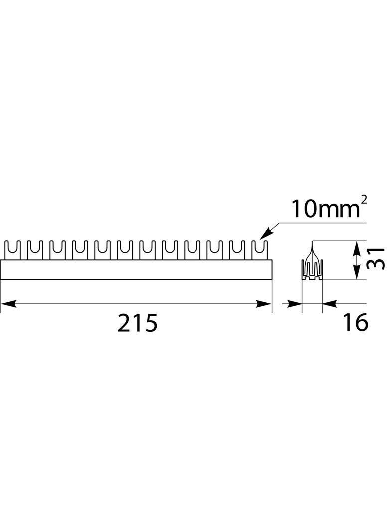 Szyna łączeniowa widełkowa 3P 12M 10mm2 S12 3F-10 45.122 OPATÓWEK