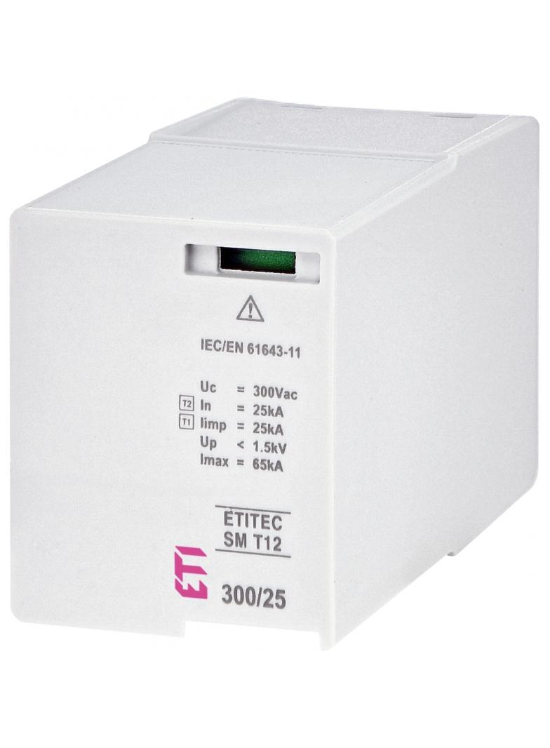 MOD. ETITEC SM T12 300/25 Moduł ogranicznika przepięć Typ1,T2 (kl.B,C) - bez prądu upływu