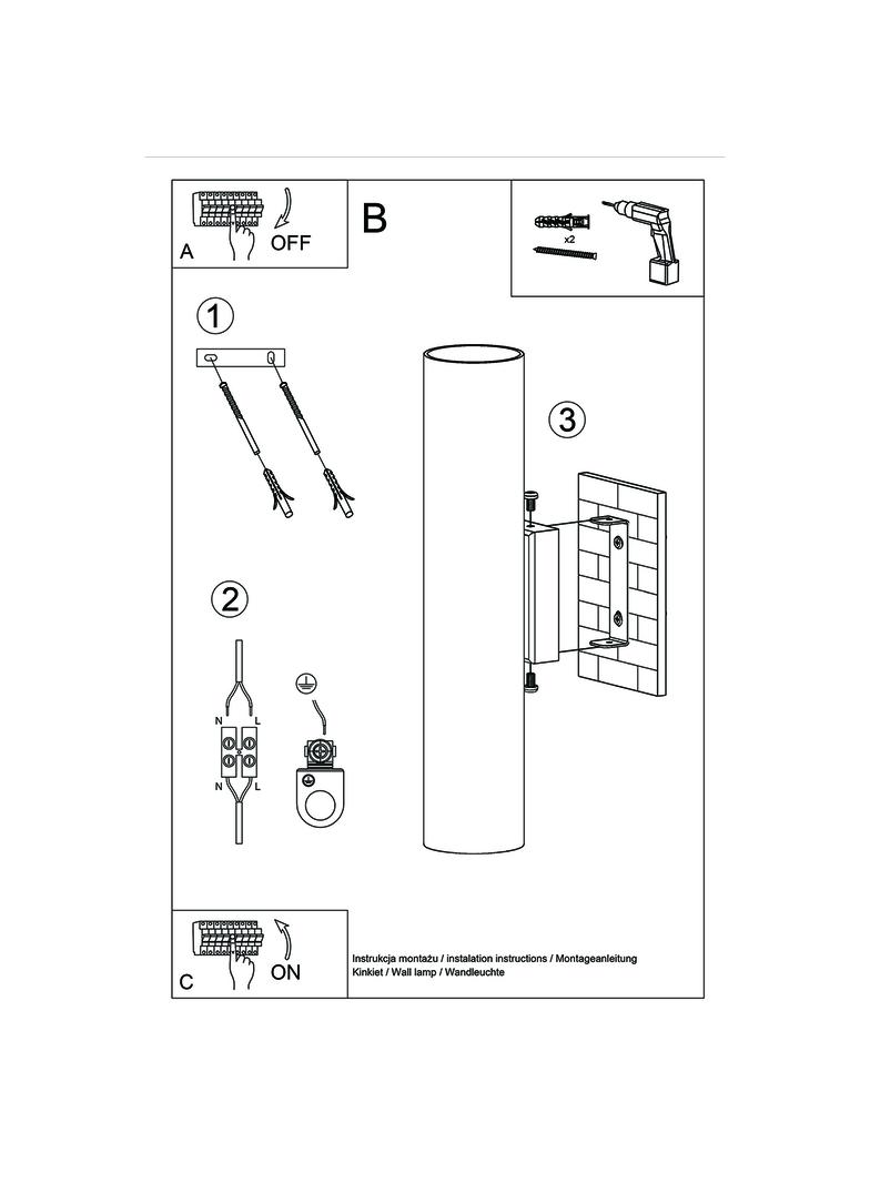 Sollux Kinkiet LAGOS 2 złoty połysk SL.1202