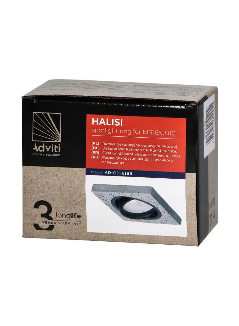 HALISI SM ramka dekoracyjna oprawy punktowej, MR16/GU10 max 50W, kwadrat, ruchoma, czarna AD-OD-6183 ORNO