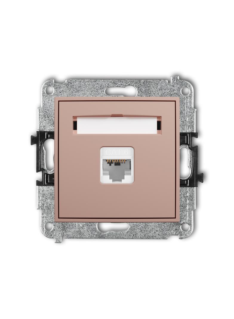 ICON Mechanizm gniazda komputerowego pojedynczego 1xRJ45, kat. 6, 8-stykowy łososiowy