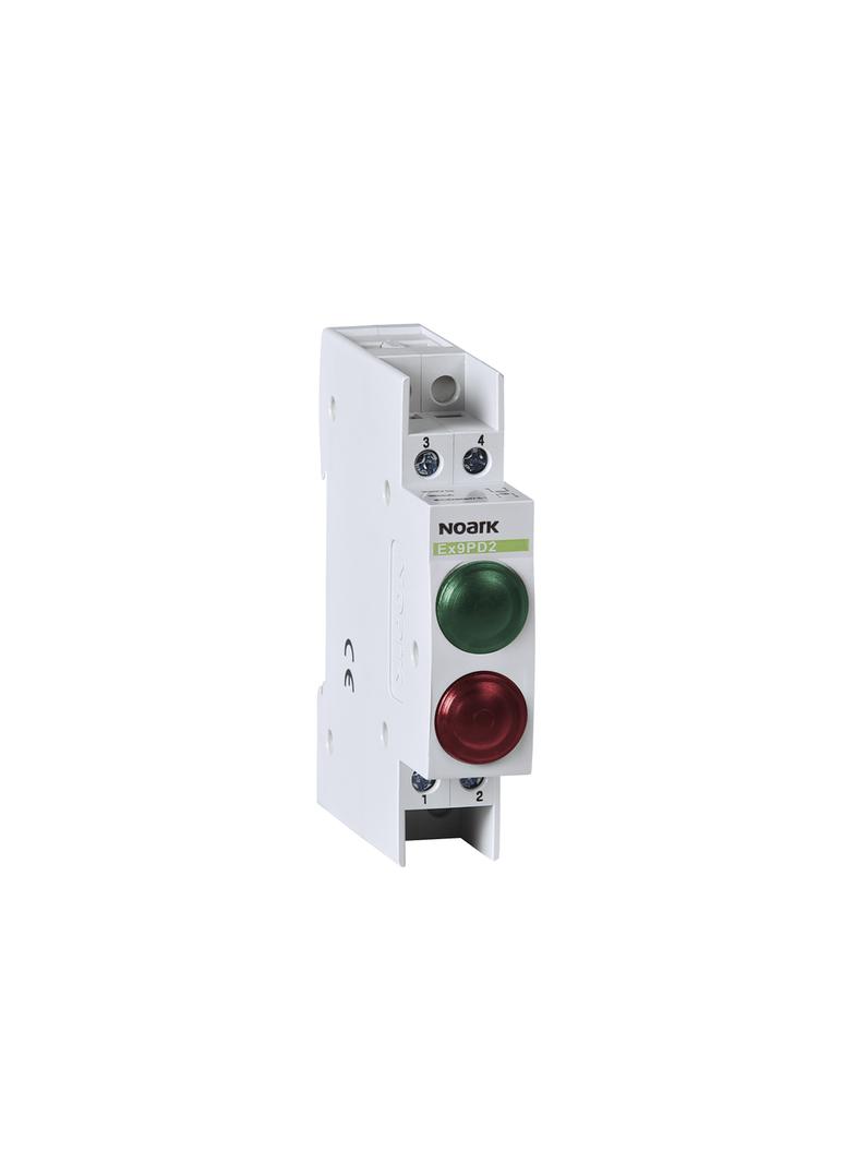 Ex9PD2gr 12V AC/DC Lampka sygnalizacyjna 12V AC/DC 1 zielony 1 czerwony LED 102460 NOARK