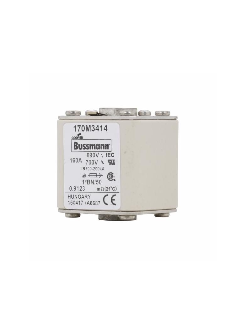FUSE 160A 690V 1*BN/50 AR UC Wkładka szybka 160A AC 690V rozmiar 1 45x59x51 mm aR I 170M3414 EATON