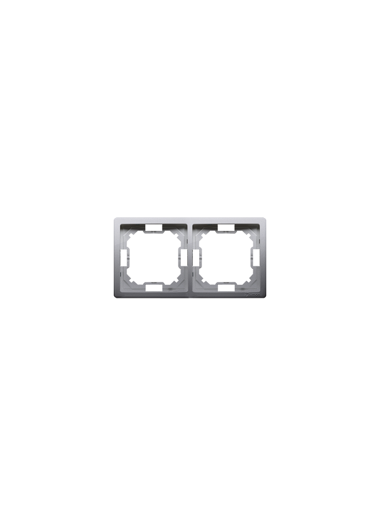 Simon Basic Standard Ramka 2-krotna – uniwersalna poziom i pion stal inox BMR2/21 KONTAKT