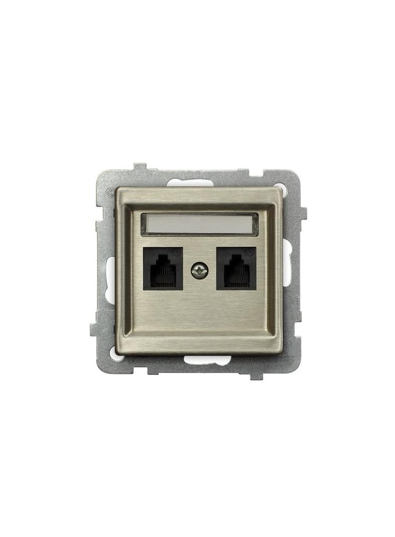 SONATA Gniazdo telefoniczne podwójne niezależne - kolor nowe srebro